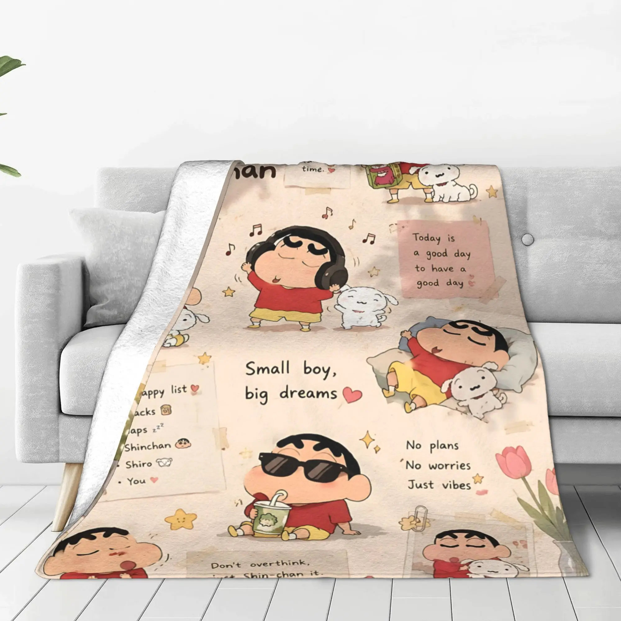 1PC Home Crayon Shin chan‌s Blanket Throw Blanket  Novelty Warm Blanket All Season Gift