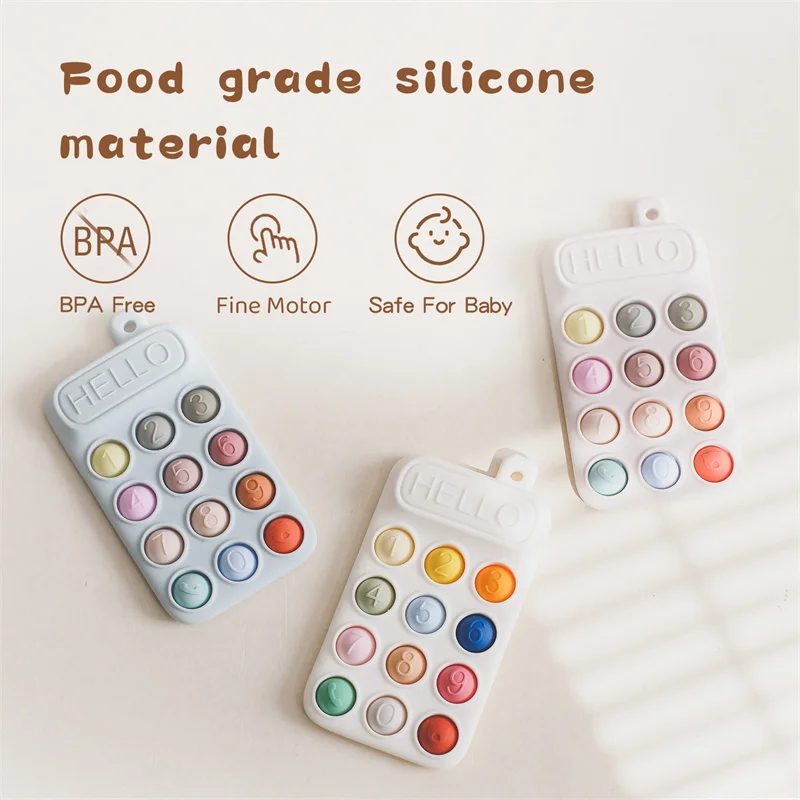 1PC Silicone Baby Teether TV Remote Control Phone Shape Teether Rodent Gum Pain Relief Teething Infant Sensory Toy Baby Nursing