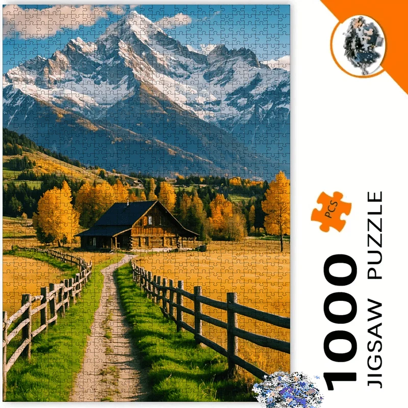 1000 pcs Alpine Rural Landscape  Jigsaw Puzzle Home Decor Adults Puzzle Games Family Fun Floor PuzzlesEducational Toys for Kids