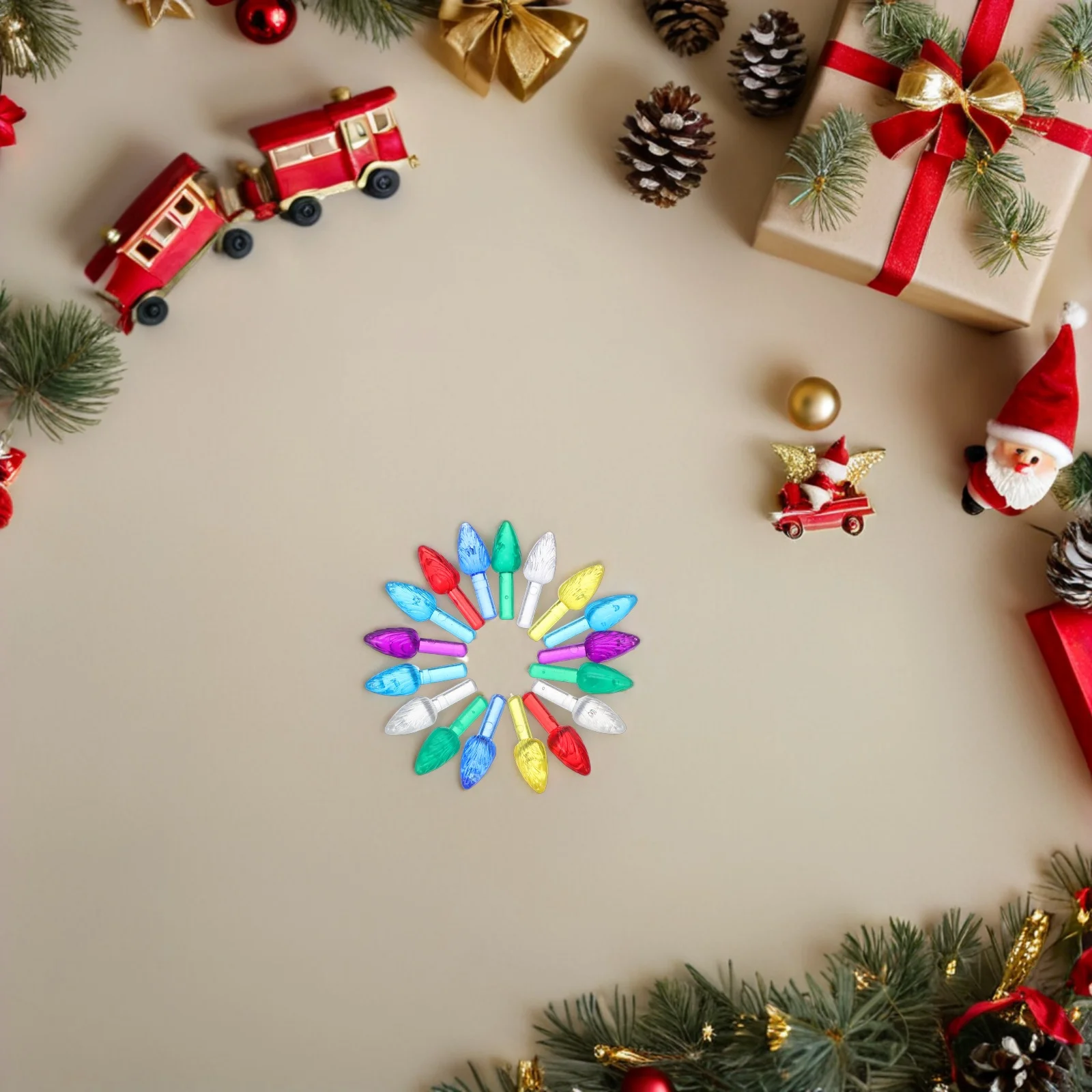 210 قطعة شجرة عيد الميلاد السيراميك تويست استبدال لمبات أضواء بلاستيكية صغيرة متعدد الألوان عطلة ديكور الحلي لمبات عيد الميلاد #6