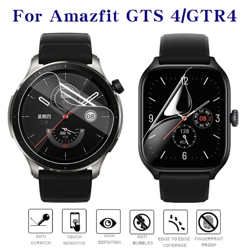 ل Amazfit GTR 4/GTS 4 Mini هيدروجيل فيلم لينة واقي للشاشة المضادة للخدش طبقة من البولي يوريثان ل Huami Amazfit GTS 4 اكسسوارات