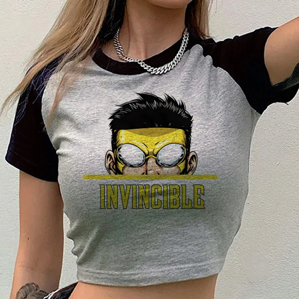 Invincible crop top women scene  korean fashion gyaru shirt japanese japan party kawaii harajuku