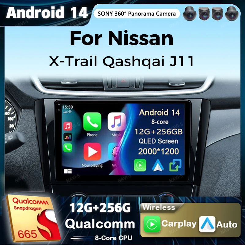 

Android 14 Car radio For Nissan X-Trail 3 T32 Qashqai J11 2 2014-2020 Carplay Android auto Qualcomm Car stereo Multimedia player