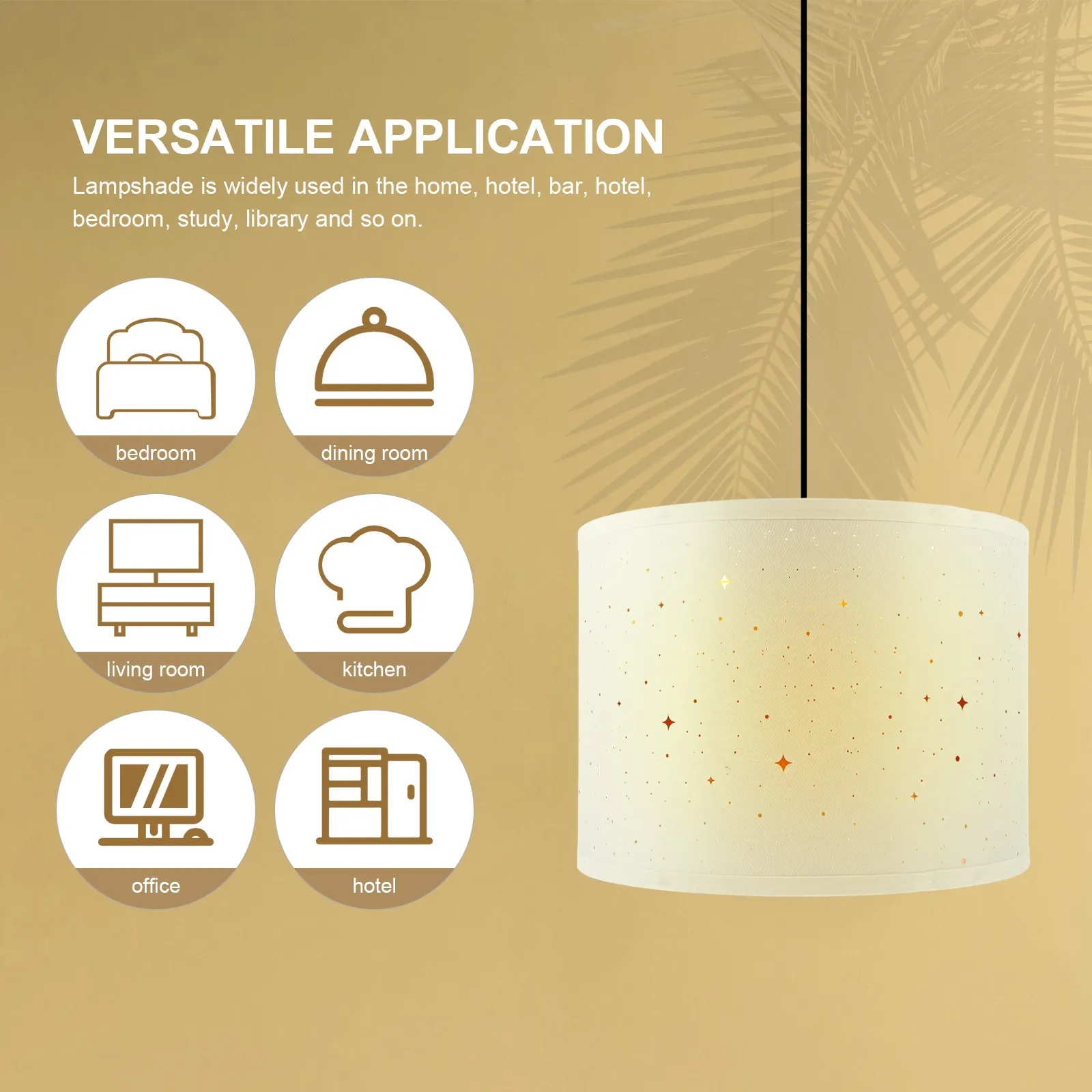 Sturdy Semi-Circular Lamp Shade with Strong Iron Frame and Soft Cloth Surface Simple Design for Household Light Fixture
