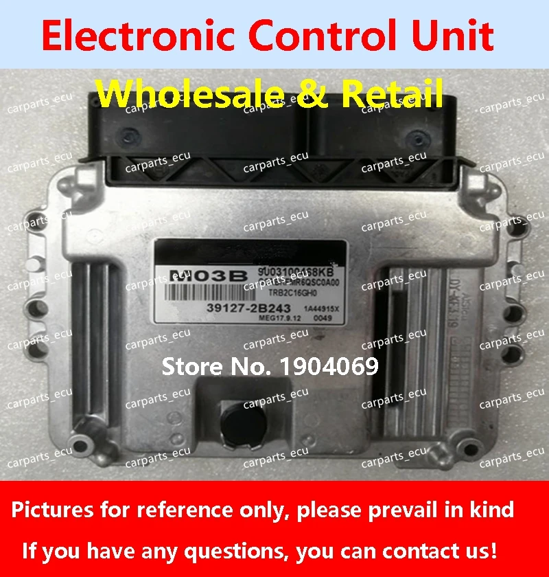 لشركة هيونداي إلنترا MEG17.9.12 لوحة كمبيوتر محرك السيارة/ECU/39127-2B530 E91B/39127-2B243 M03B/39199-2B002 JC3/39134-2B691 525