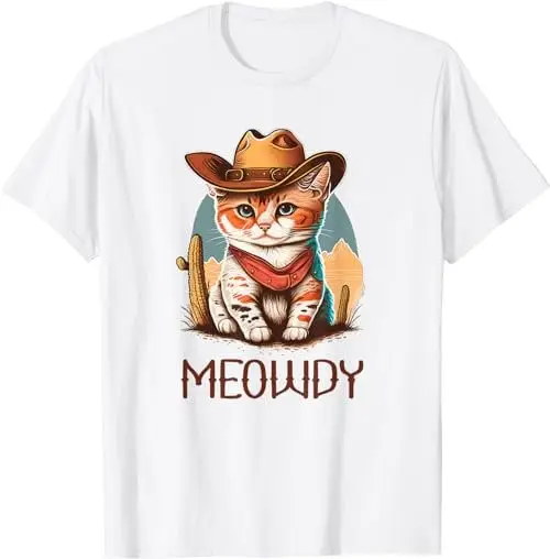 Meowdy Cat Funny Howdy Meme Western Cowboy Kitten 2 T Shirt Sweat 35982