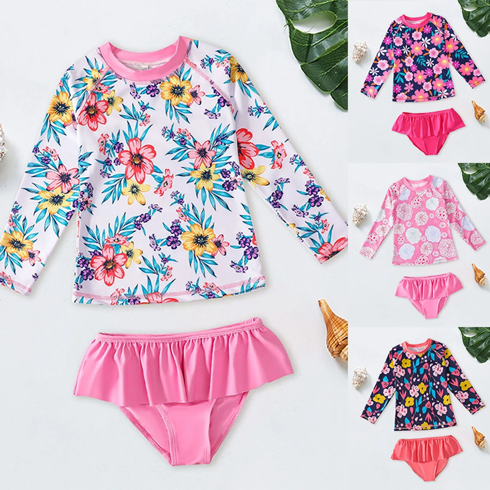 

Size 12 Swim Suit Toddler Summer Girls Long Sleeved Swimsuit Two Piece Baby Swimsuit Children'S Swimsuit Suit 5t Girls Swimwear