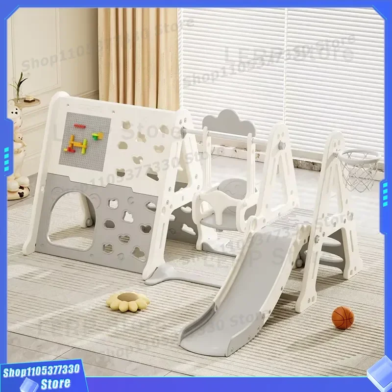 Large HDPE Climbing Frame Indoor Playground Equipment Multi Functional Slide Swing Set For Kids Home Amusement Park Play