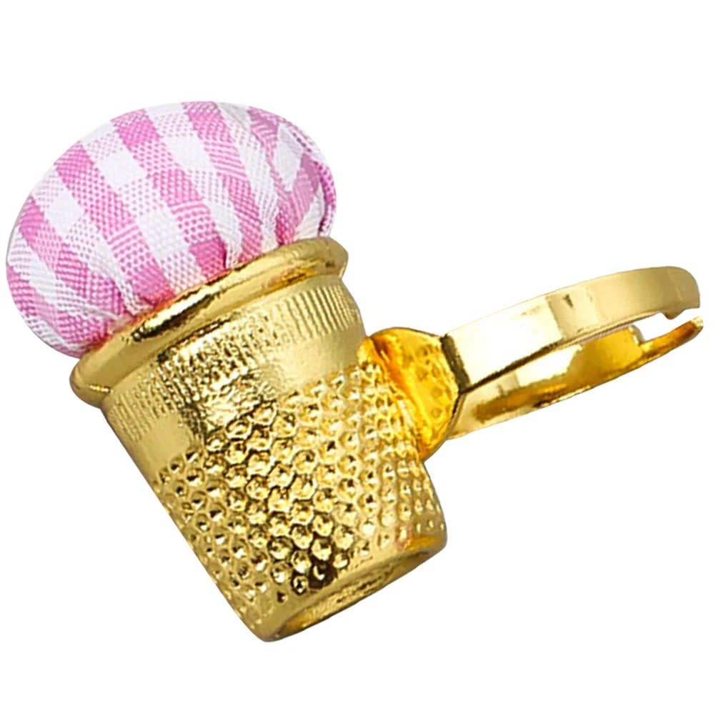 

Thimble DIY Embroidery Sewing Aid Cross Stitch Needle Storage Ring -in-one Finger Cot (gold) Sleeves Metal Small Tool
