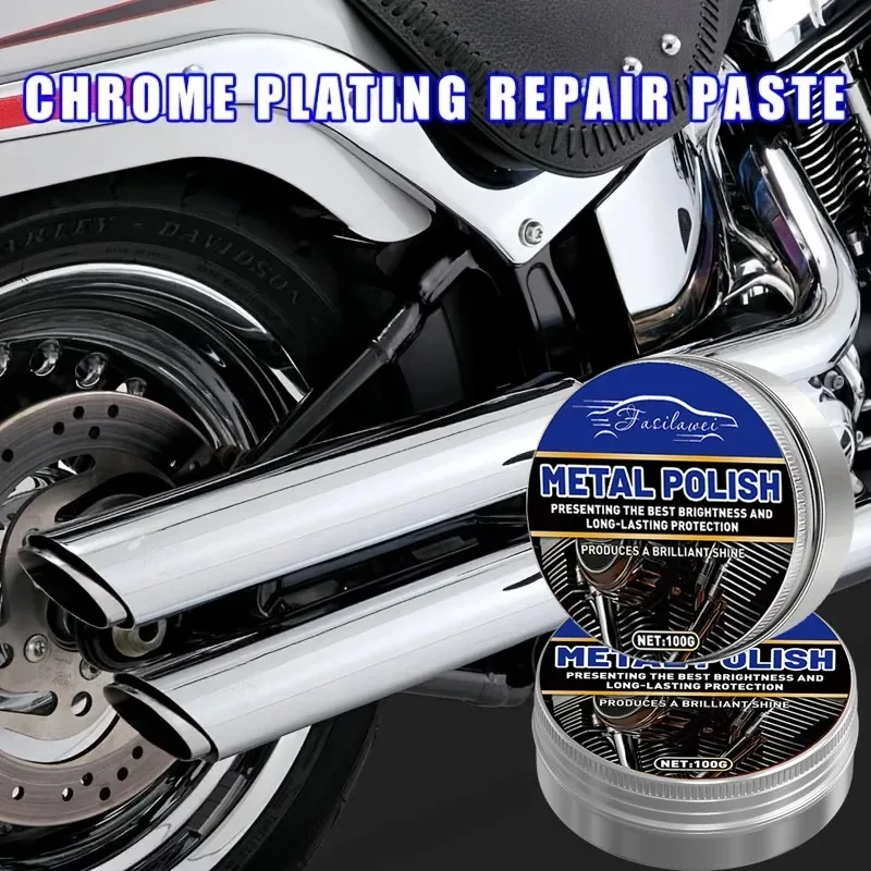 New Chrome Restoration Paste – For Vehicle Chrome Trim, Exhaust Pipes, Aluminum Wheels & Bumpers, Multi-Purpose Metal Refurbishi