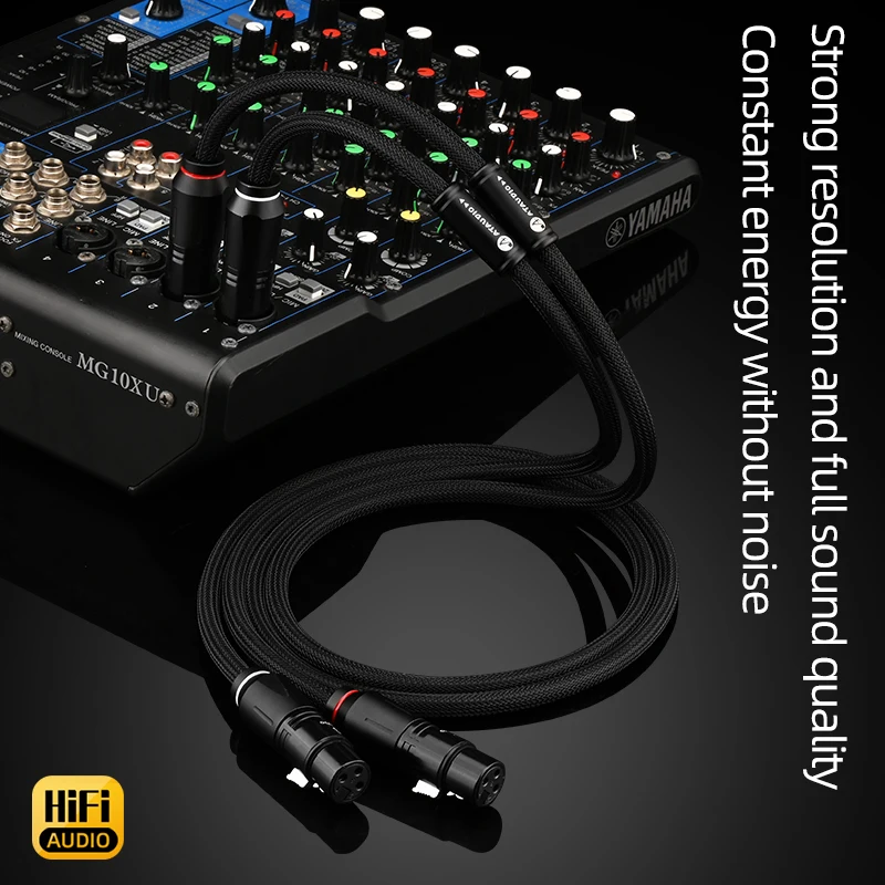 6N OFC Gold Plated Plug HiFi XLR Audio Balanced Cable 2XLR to 2XLR Male to Female Adapter Cord for Microphone Mixer Amplifier