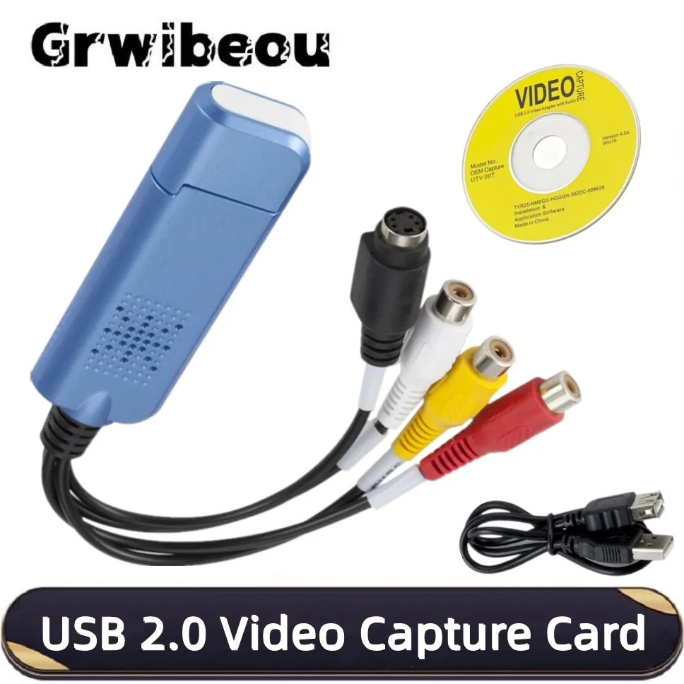 

VHS to Digital Converter USB 2.0 Video Capture Card For Capture Device DVD DVR TV Capture Card Converter Support Win 7/8/10