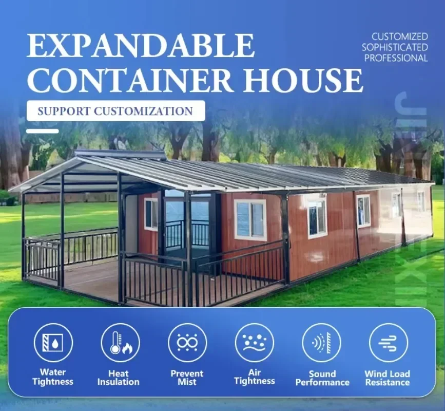 Luxury Prefab Villa 2 Bedrooms 20ft Prefabricated Foldable Expandable Container House 40ft Mobile Portable Tiny Home