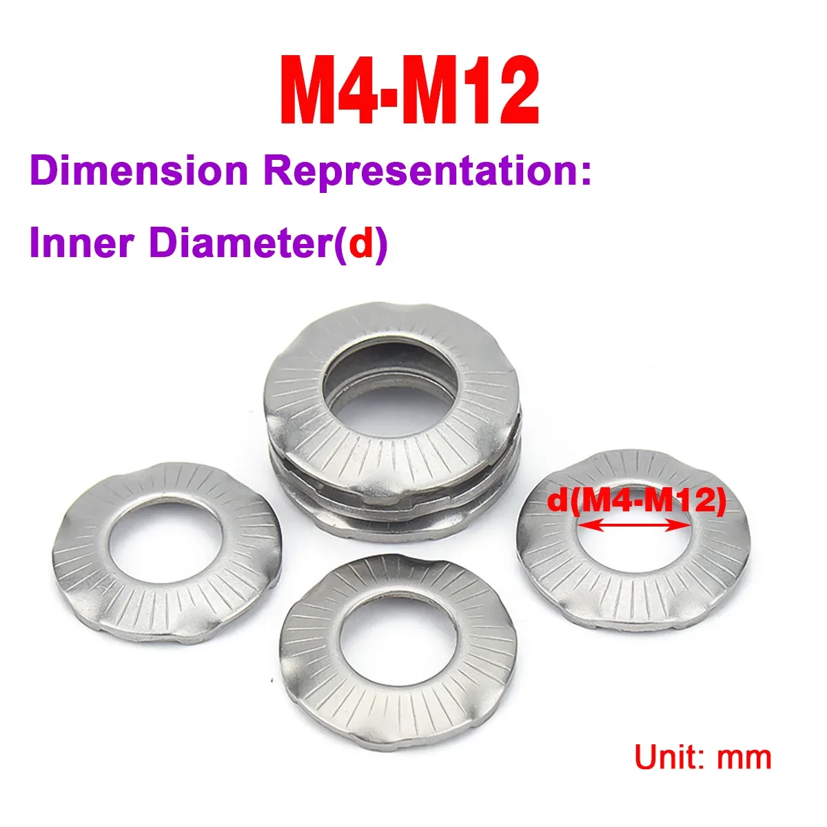 

304 Stainless Steel Claw Type Grounding Anti Slip Butterfly Knurled Washer M4M5M6M8M10M12