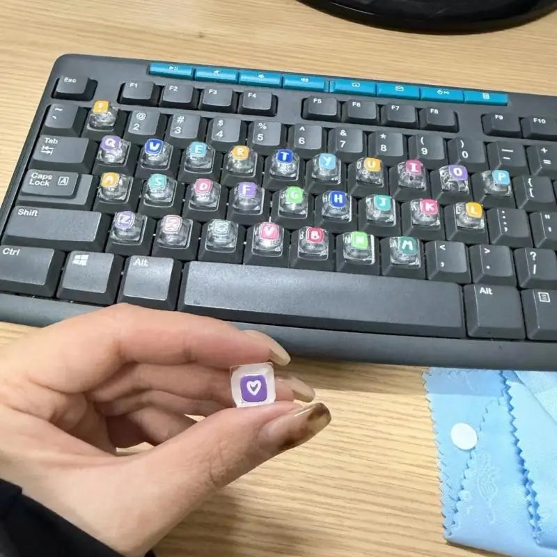 Crystal Glass Keyboards Increaser Keycap Stickers With 26 Letters And 10 Numbers For Ergonomic Typing Comfort H8WD