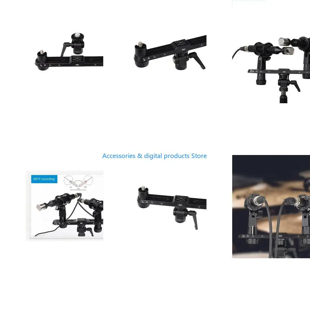 77JD MS02 Microphone Holder 360°Omnidirectional Sound with Stable Mic Bar