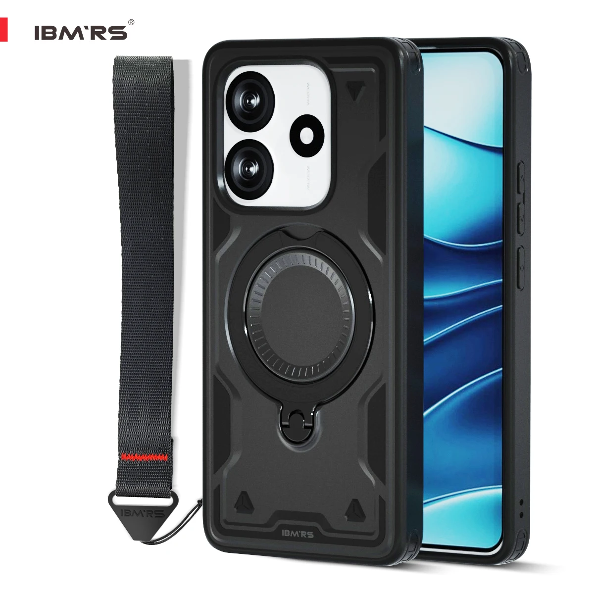 

for Redmi 13C 5G Phone Case [Magnetic Shockproof] with Stand & Strap | IBMRS Compatible