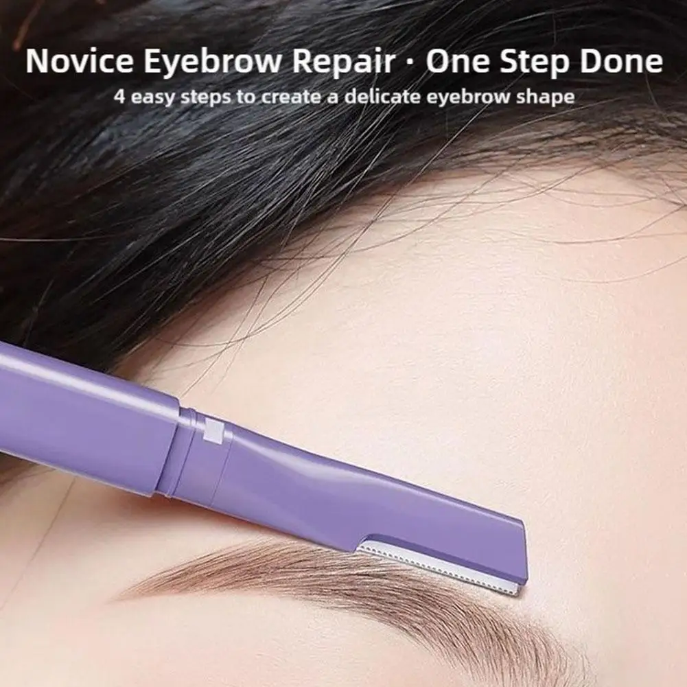 2 in 1 Eyebrow Trimming Knife Safe Easy-use Eyebrow Shaving Beginner Beauty Makeup Tool Portable Eye brow Razor