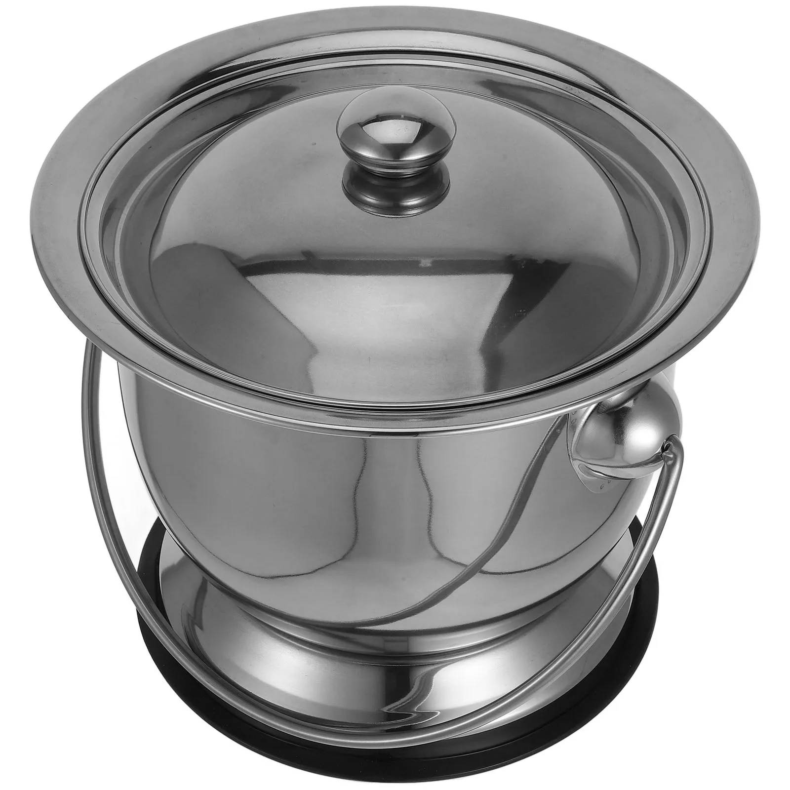 

Stainless Steel Chamber Pot with Lid Portable Urinal for Adults Elderly Home Use Nighttime Bathroom Access Bedside Potty