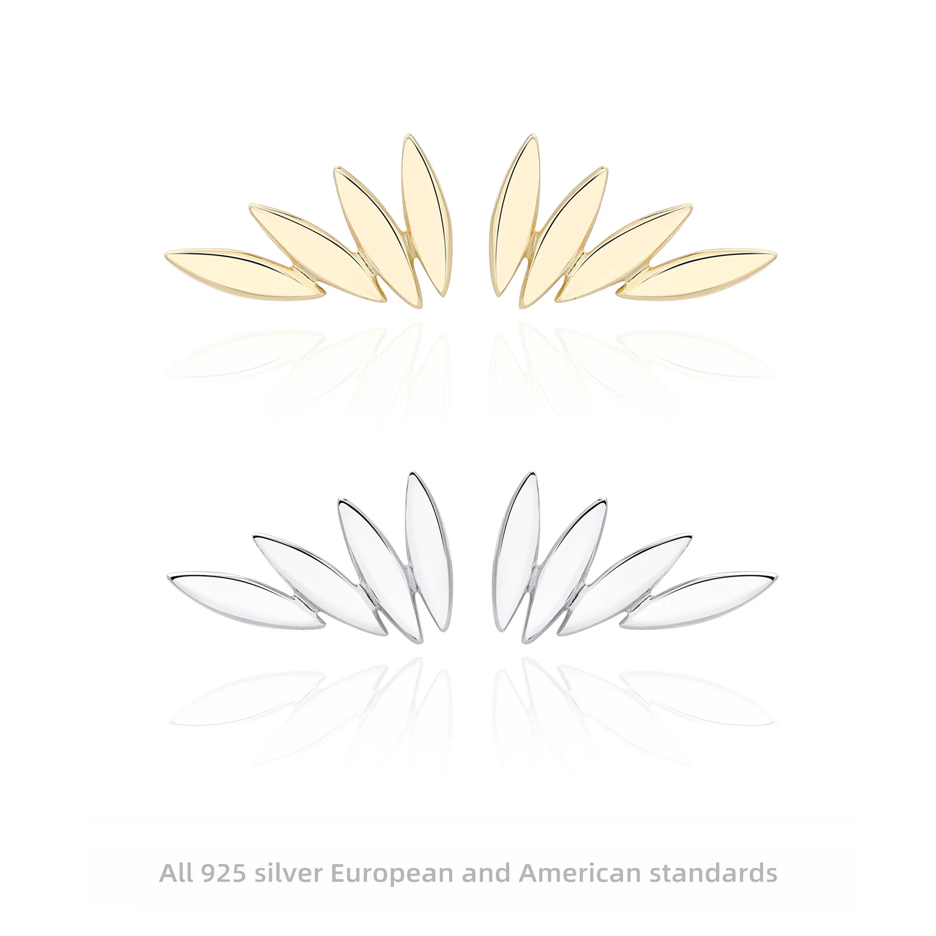 

Withered S925 Sterling Silver Earrings With Leaf Design Jewelry Earrings Women's Earrings Ear Cuffs