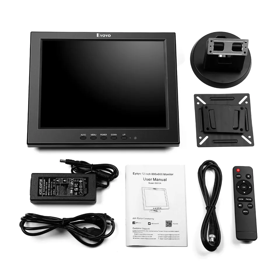 Eyoyo EM12A 12 Inch Small Monitor with BNC VGA AV HDMI Input