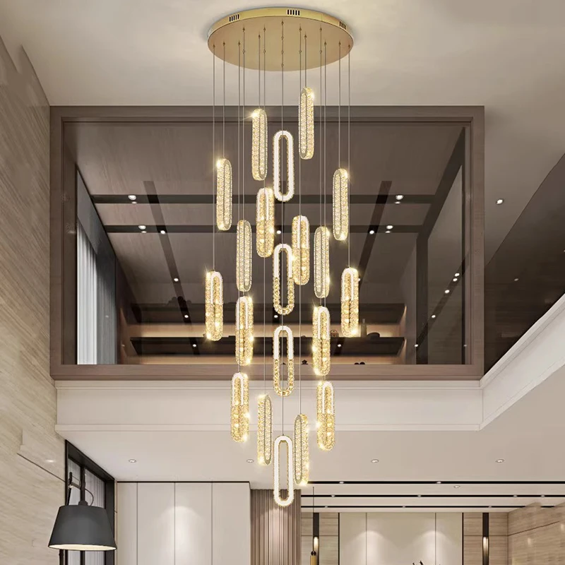 

Modern home decoration crystal chandelier, stair Pendant lamp, living room Pendant lights, interior lighting