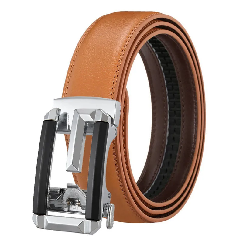 Leder-Klickgürtel für Herren und Damen, 3,5 cm, mit hochwertiger Legierung, automatischer Schnalle, Unisex, klassische Business-Gürtel für Jeans – Detail 10
