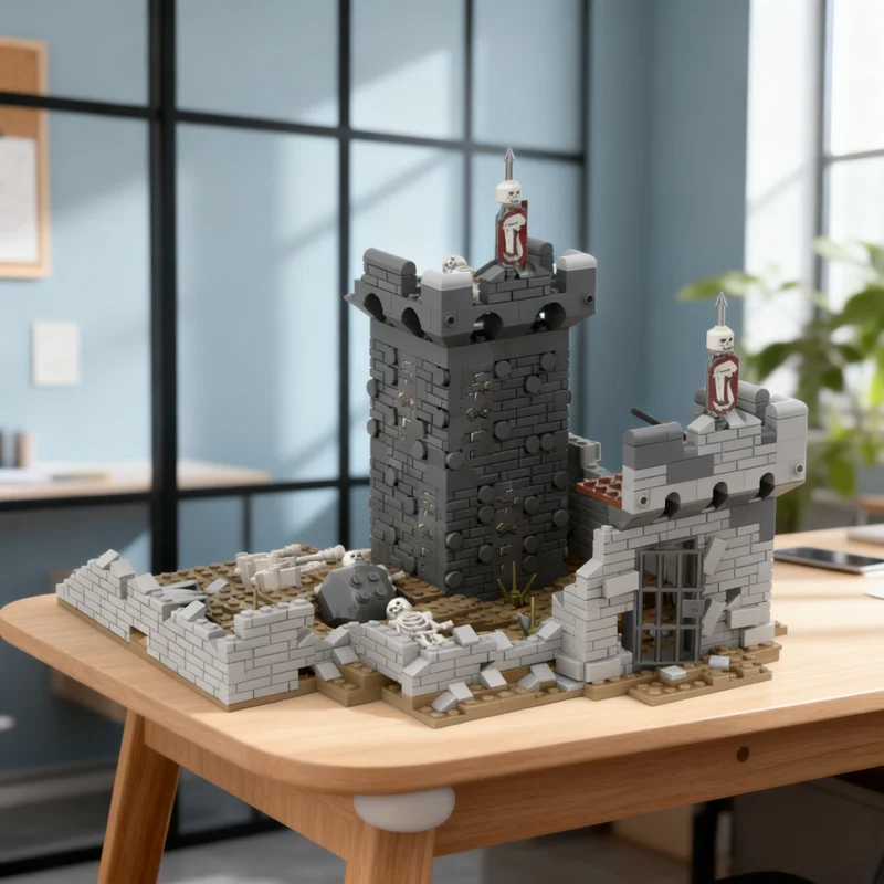 

2229pcs MOC Destroyed Castle Model Building Blocks Creative DIY Gift Display Decor Assemble Premium Adult Kids Desk Home Toy