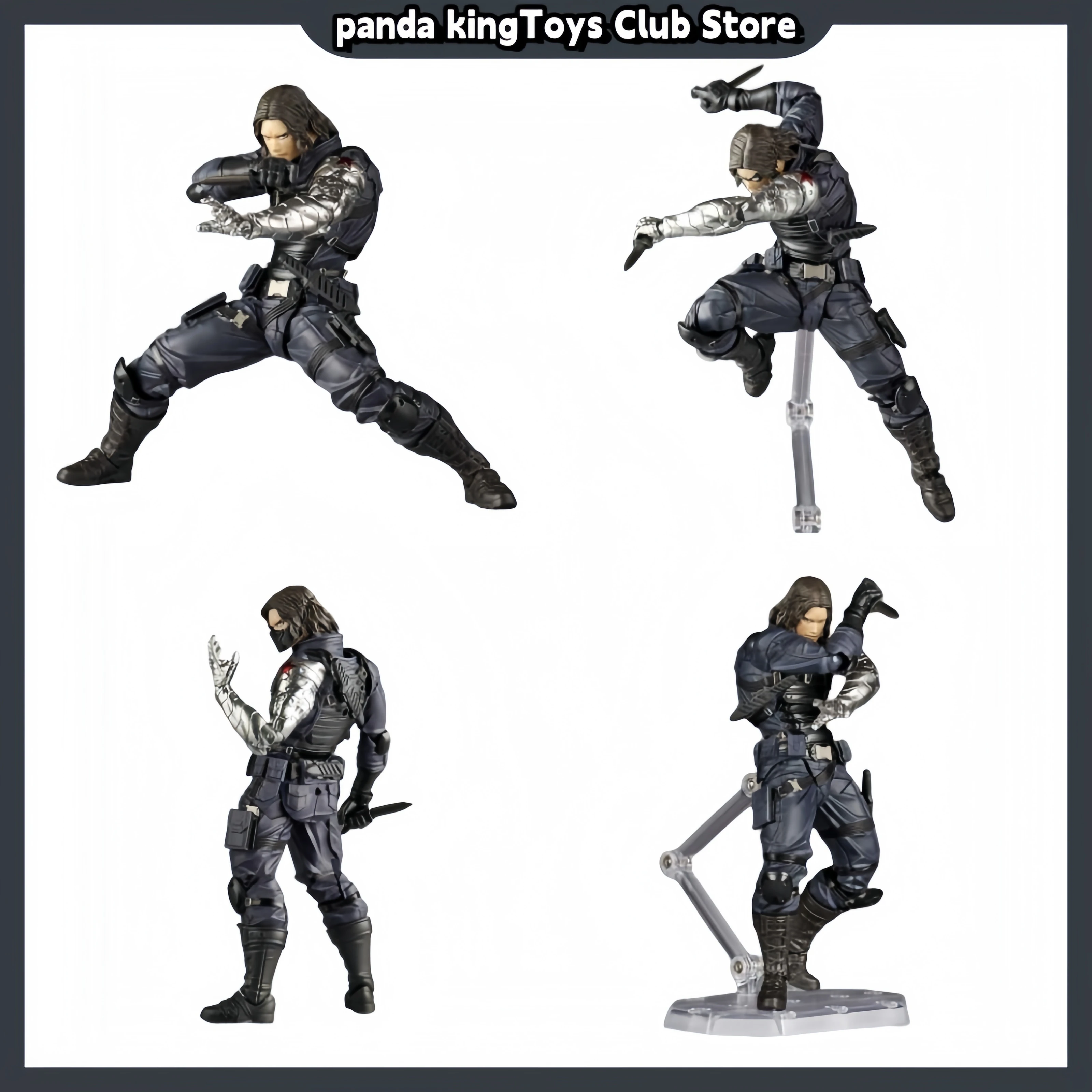 2024 New Kaiyodo Winter Soldier Figure Revoltech Amazing Yamaguchi Bucky Barnes Captain America Action Figures Model Toys Gifts