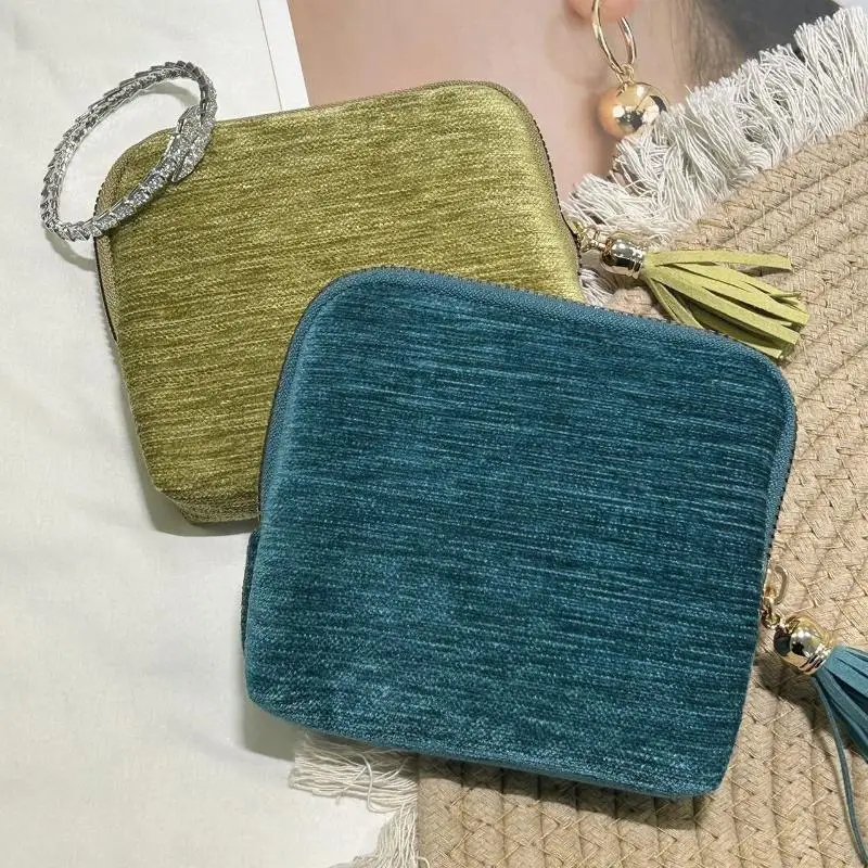 [NEW]5-Layer Storage Bag Velvet Jewelry Pouch Bags For Watch Bracelet Rings Earring Portable Travel Jewelry Case
