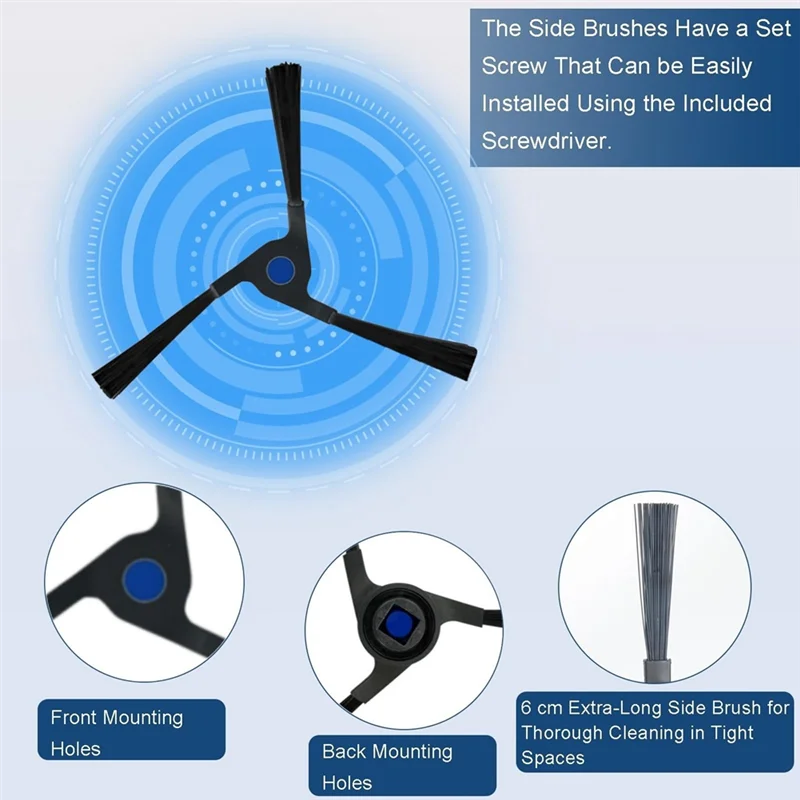 قطع غيار A97G لمجموعة ملحقات المكنسة الكهربائية ECOVACS Deebot X2 Omni/Max/Pro، أكياس مكنسة كهربائية بفلتر ممسحة الفرشاة الرئيسية