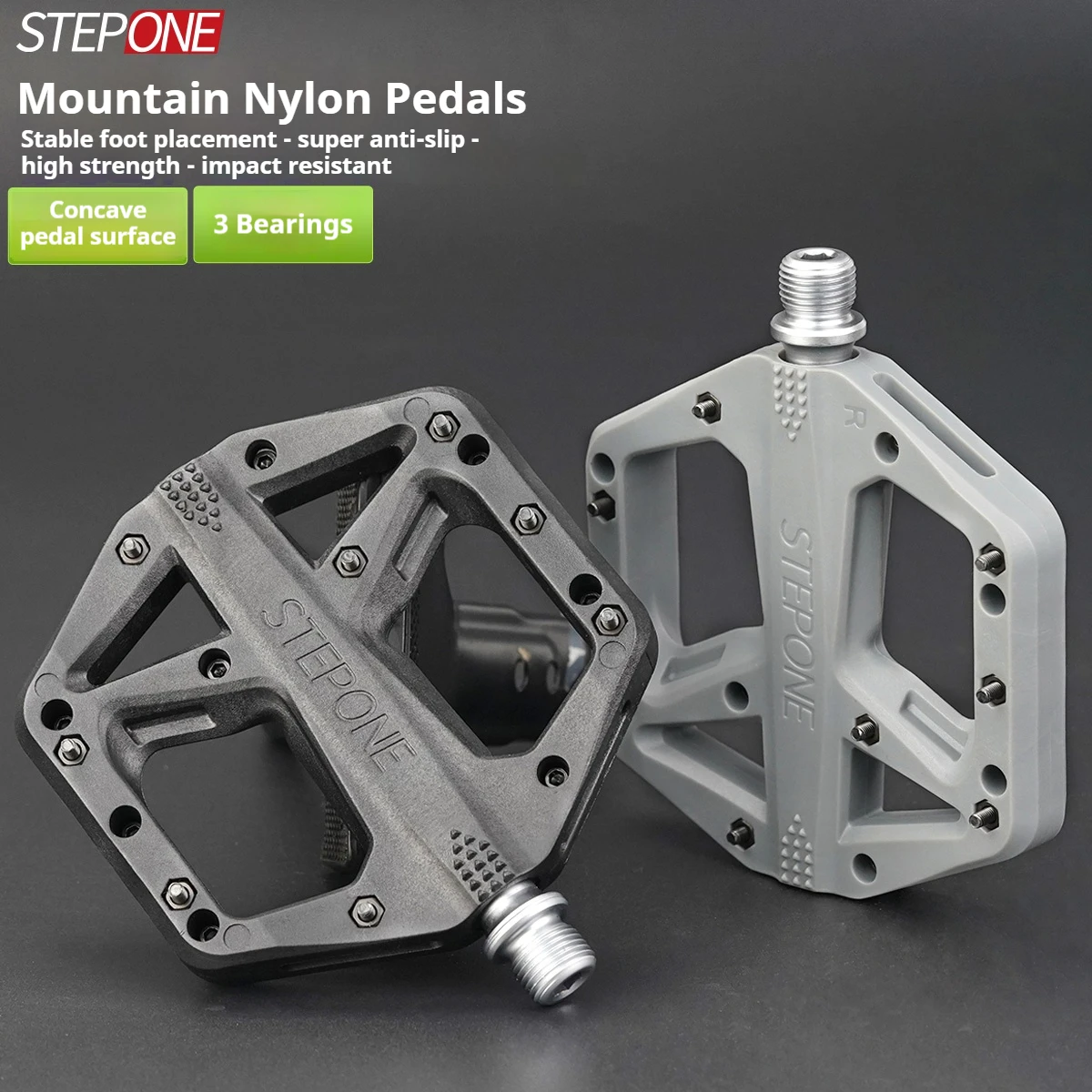 

Велосипедные педали JSHOU BIKE NP798: высокопрочные нейлоновые плоские педали с эргономичным вогнутым дизайном, противоскользящие, для ежедневных поездок и даунхилла