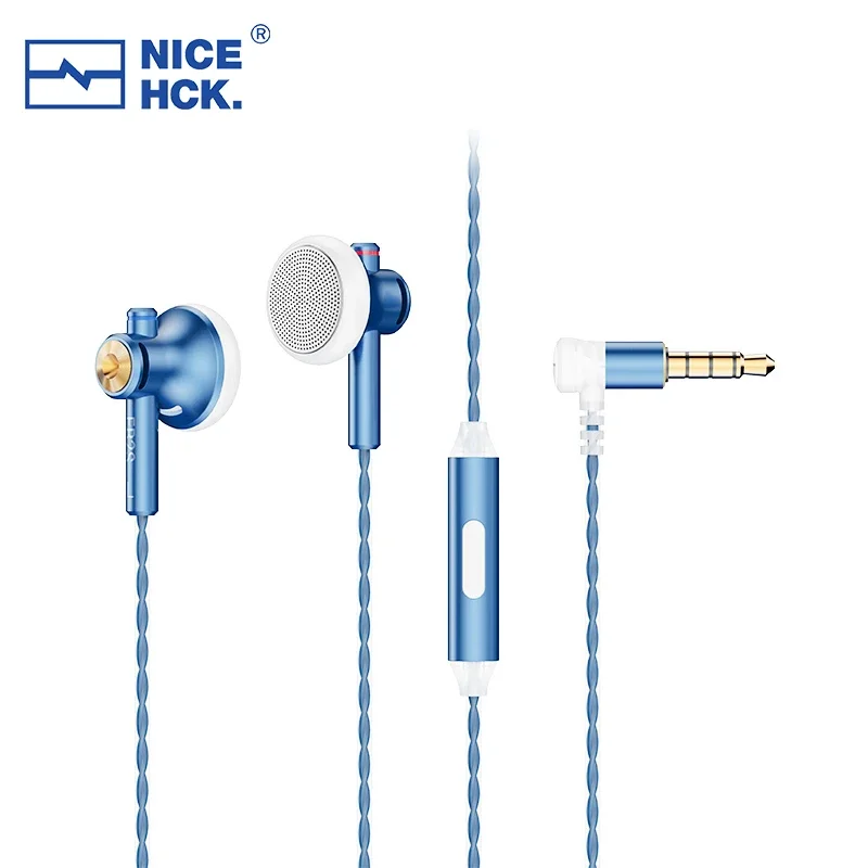NiceHCK EB2S PRO HIFI bedrade microfoon oortelefoon 15,4 mm dynamische eenheid oordopjes bas-headset met verzilverde OCC gemengde kabel IEM