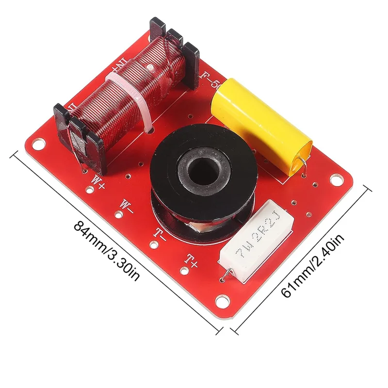 AC57-3 PCS 2-Way Speaker System Audio Crossover Filters Red 130W Frequency Distributor
