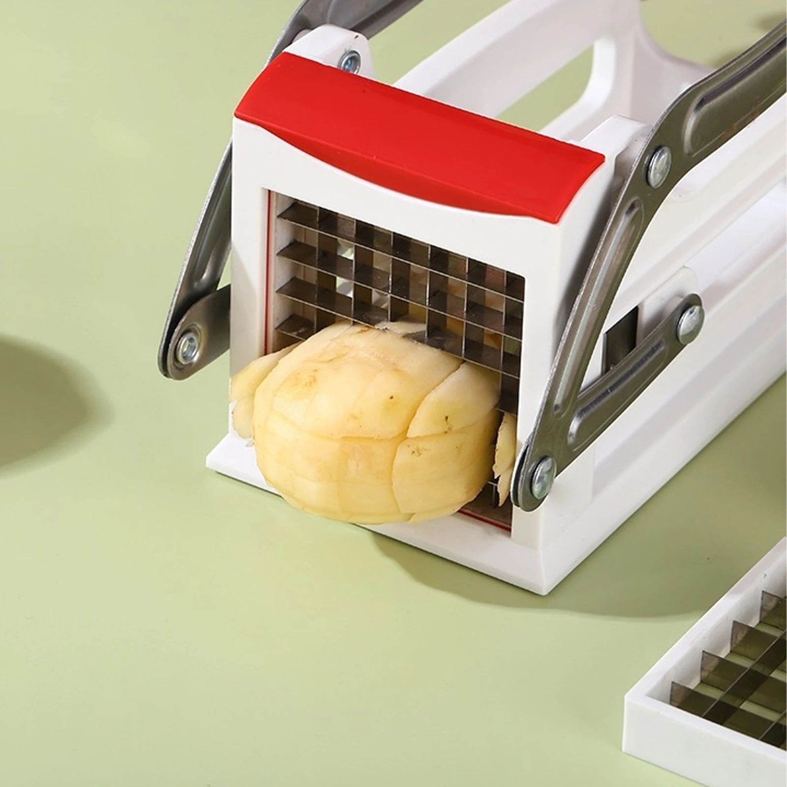 Francês fritar cortador veggie dicer aço inoxidável cortador de batata slicer inclui 2 lâmina tamanho cortador