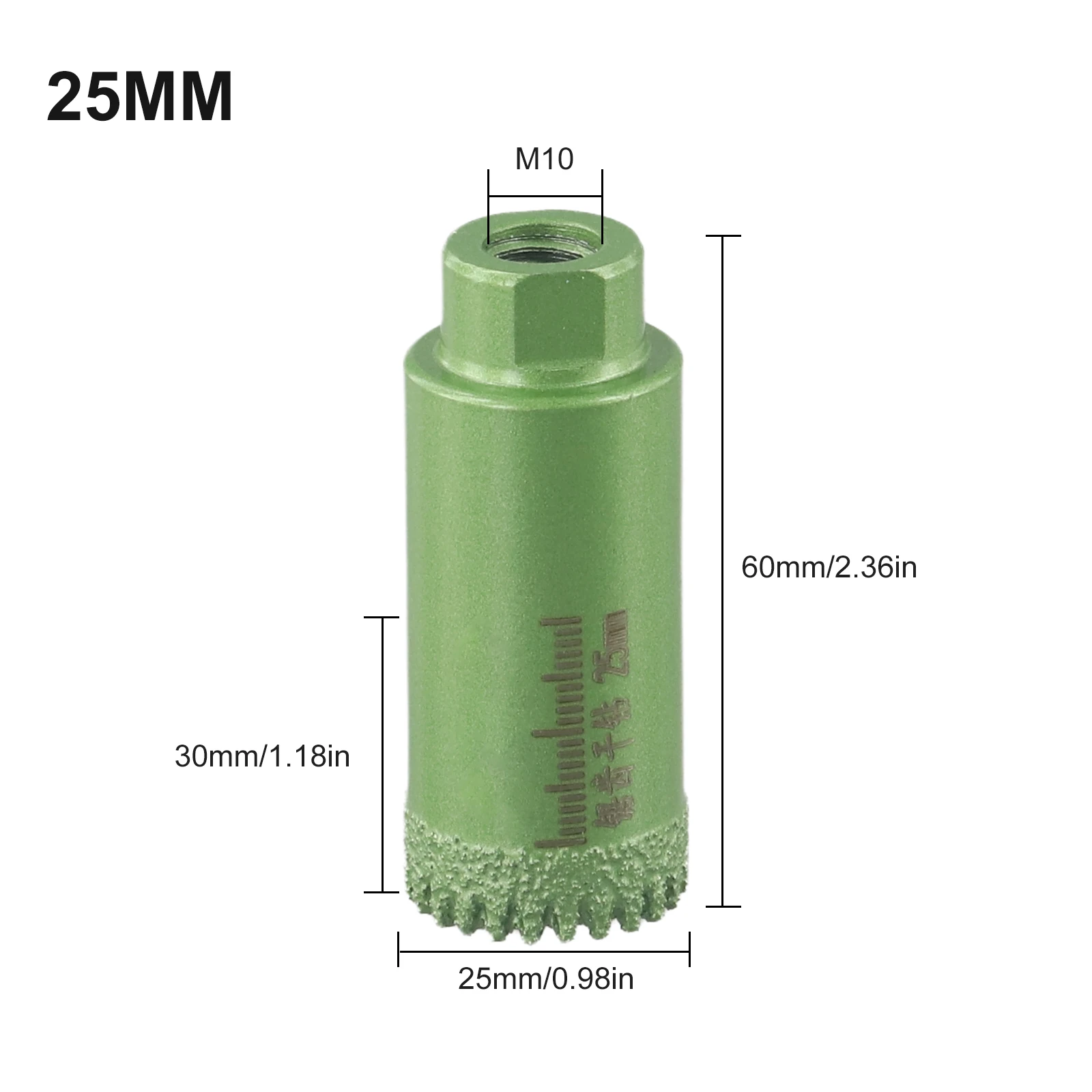 Dry Drill Hole Opener 2060mm for m10 Threaded Serrated Drill Bit for Marble Concrete Tiles and for granite Brazed Construction