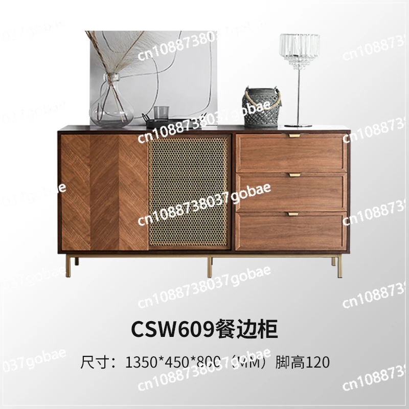 ZC Modern Chest of Drawers Living Room TV Cabinet Side Cabinet Nordic Minimalist Bedroom Locker Retro Storage Cabinet