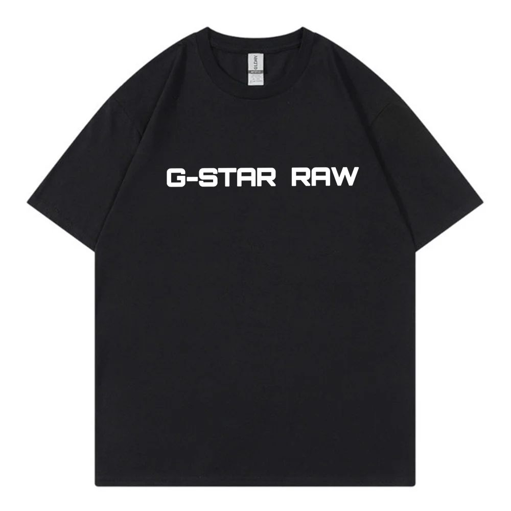 Popular men's summer g-star raw printed short sleeved T-shirt for men's fashion loose fitting college style men's T-shirt