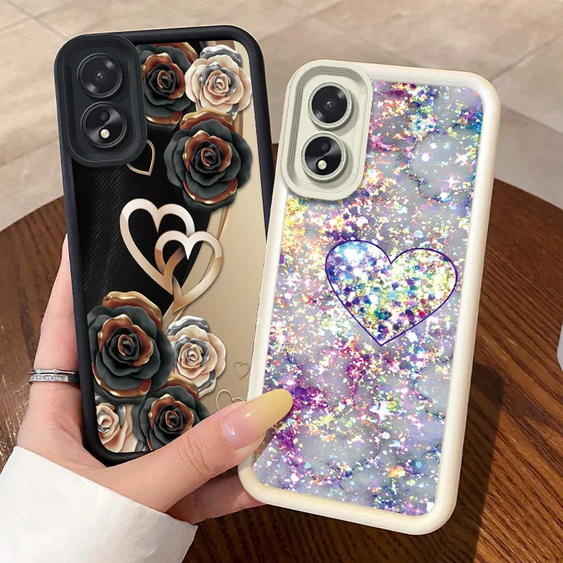 Casing For Oppo A18 A38 Case Beautiful Atmospheric Boys Girls Pattern Matte Soft Silicone Full Coverage Anti Drop Bumper Cover