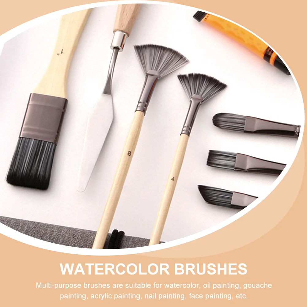 

24 Pcs Brush Set Oil Paint Water Color Nylon Brushes Watercolor Painting The Face