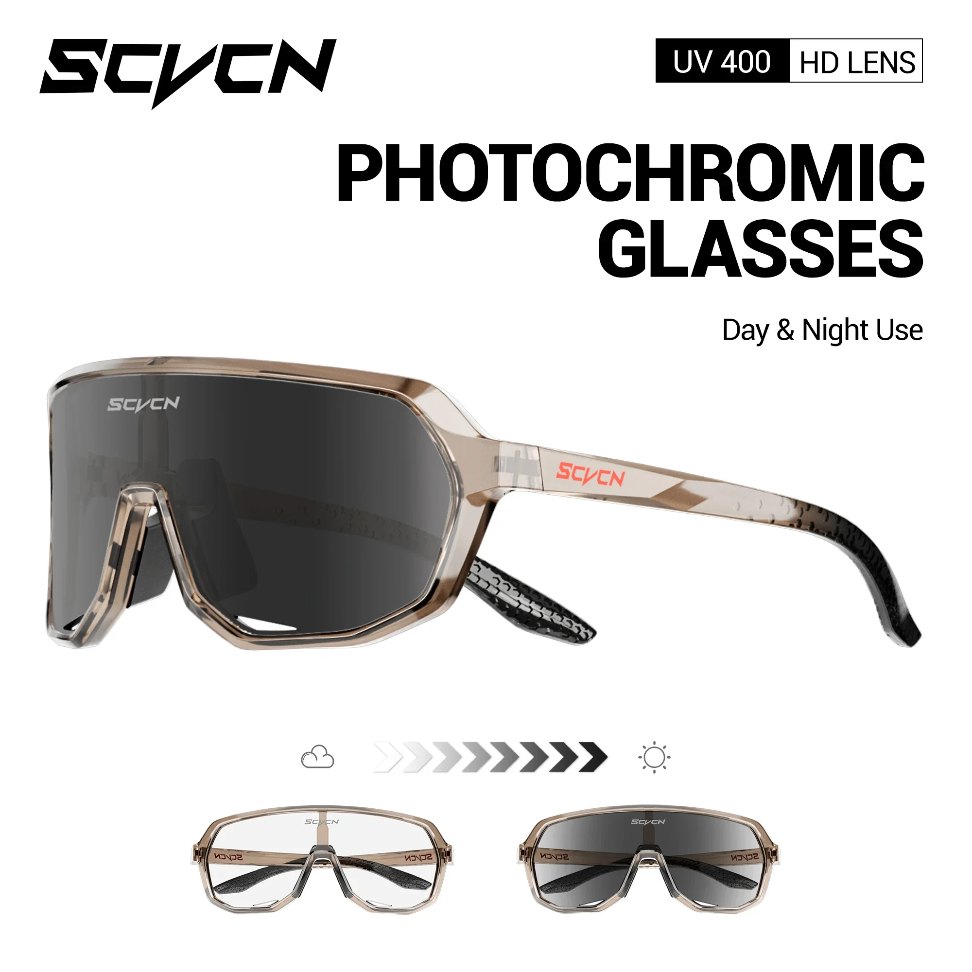 AliExpress SCVCN Outdoor Photochromic Glasses Cycling Sunglasses Men Women Aesthetically Trendy Street Photography Riding Hiking Goggles