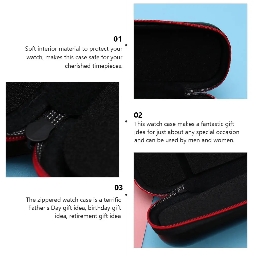 

4pcs Watch Case Black Waterproof Lightweight Durable Outdoor Travel Storage Organizer Fits Watch Box Watches Gifts