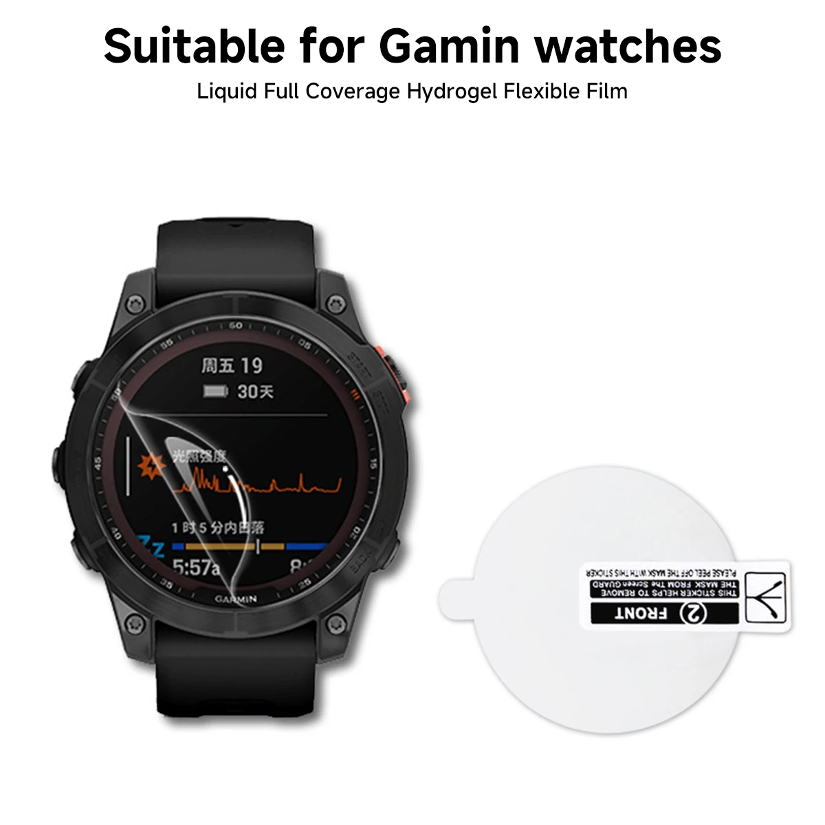 Película protectora de hidrogel para reloj, Protector de pantalla Compatible con Garmin Fenix 7 7X 7S Pro Fenix 6 6X 6S Pro Fenix 5 5X 5S Plus