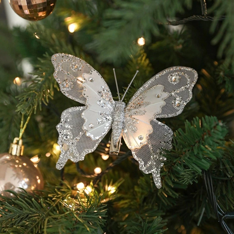 Ornement scintillant élégant, Unique, à suspendre pour noël, avec Clip, pour décorations d'arbres saisonniers, 203C