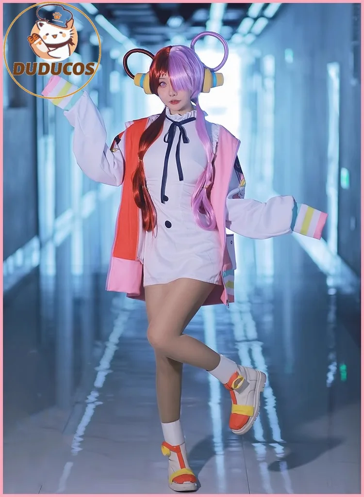 Anime Cosplay Costume Film Red Uta Clothes Adults Wig Wing Uniform Coat Earphone Carnival Party Christmas Full Set view 2