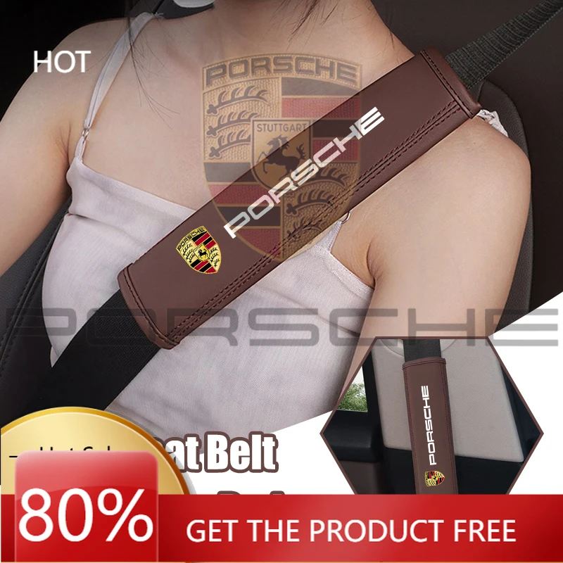 

Наклейка на автомобиль Porsche, 2 шт., кожаные защитные накладки на ремни безопасности для Porsche Cayman 911 718 Cayenne Panamera M