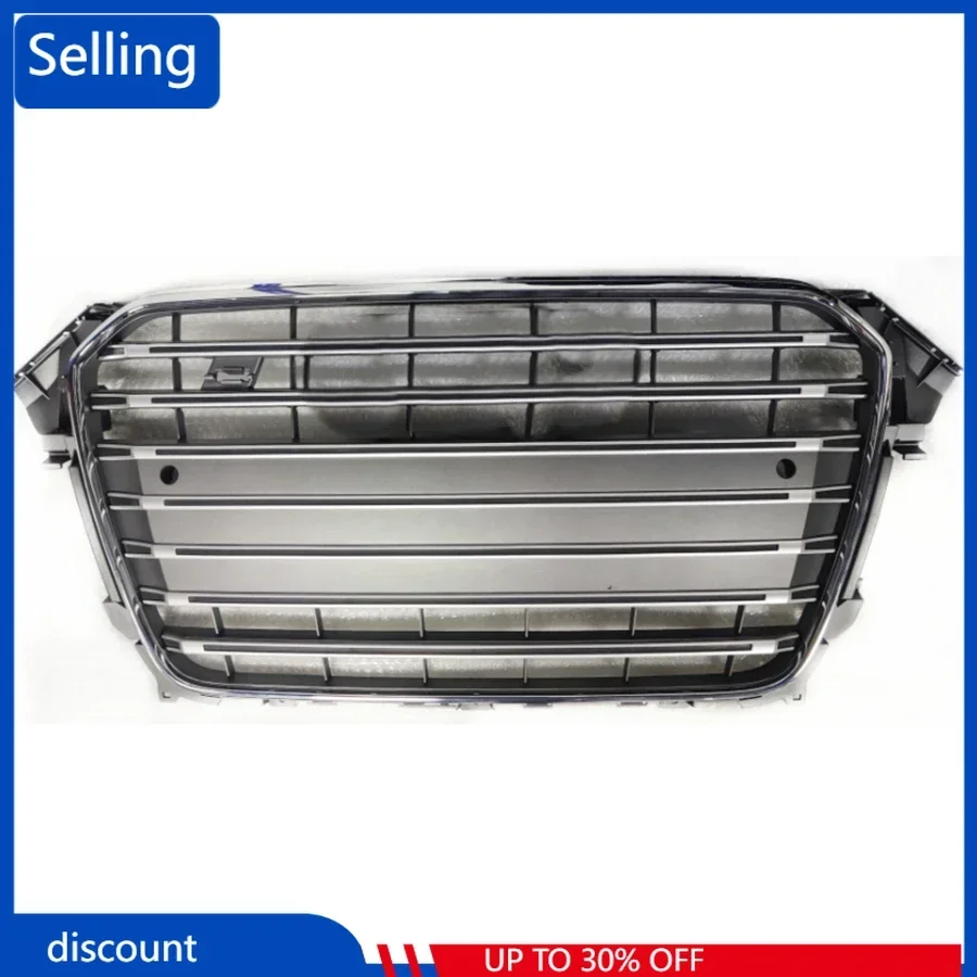 

For S4 Style Front Sport Hex Mesh Honeycomb Hood Grill Chrome Grey for Audi A4/S4 B8.5 2013-2016 fast ship