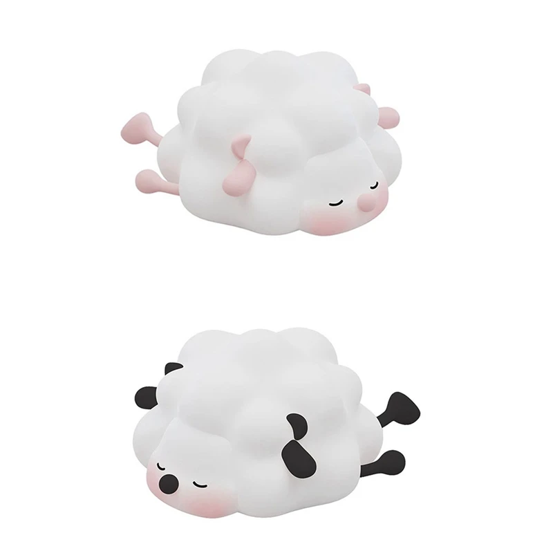 LED Cute Sheep Night Light USB Silicone Night Lamp Rechargeable Touch Sensor Nightlight Sheep Lamp For Bedroom Decor B Durable