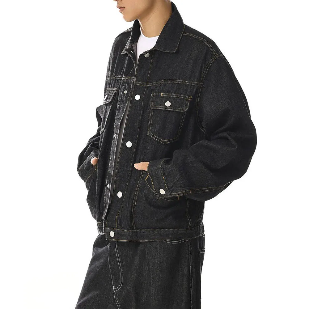 رجل الخريف الدنيم سترة متعددة جيب اليومية عادية غسلها سترة الشباب الرجعية كل مباراة طويلة الأكمام ملابس للرجال 2025 جديد #3