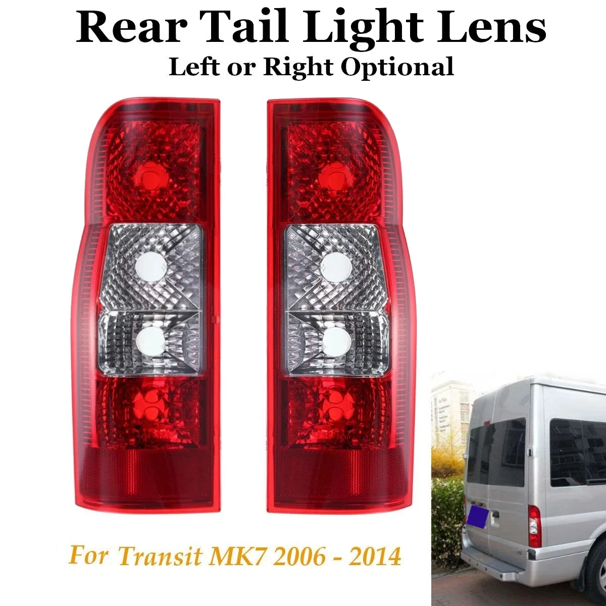 Car Rear Bumper Reflector Rear Tail Lamp Brake Light for Ford Transit MK7 2006 - 2014 Panel Van Left